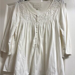 Deletta Chic White Lace Women's Blouse